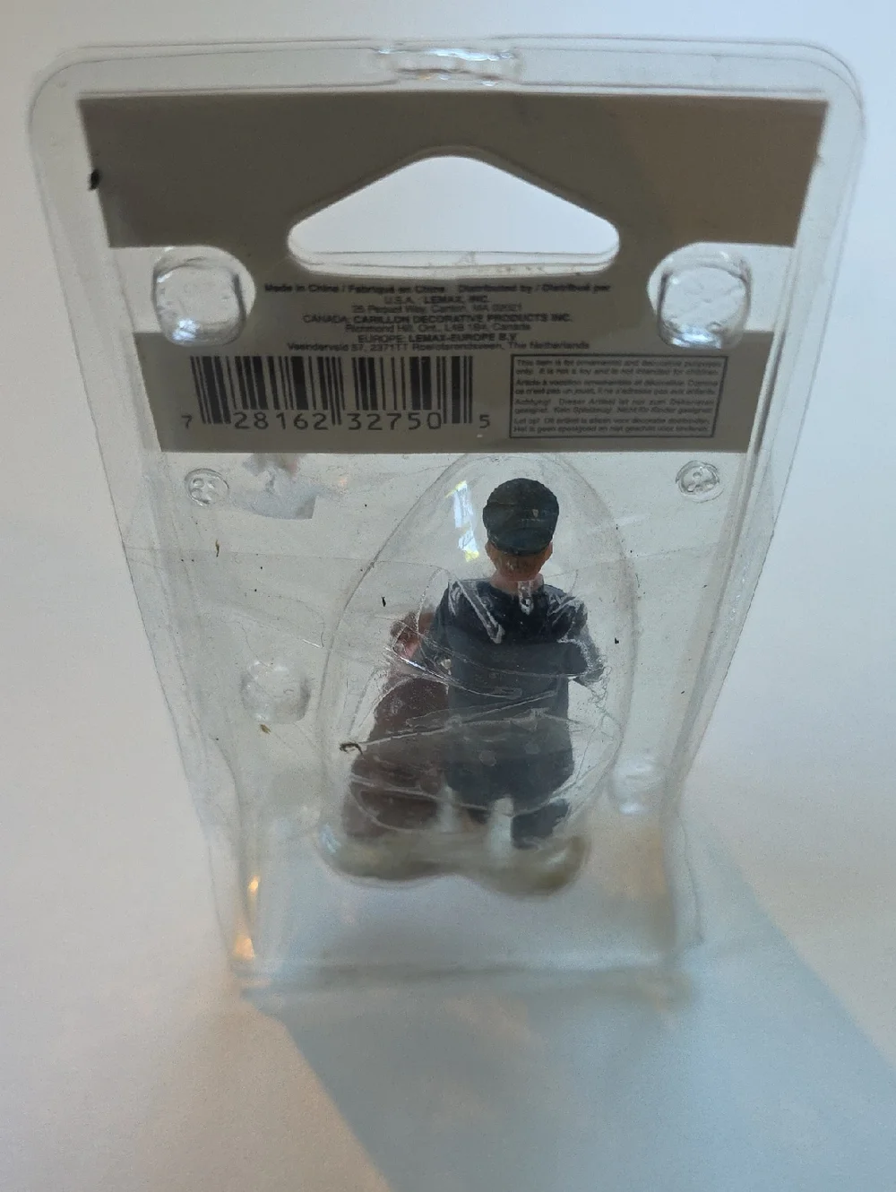 Vintage Lemax Figures - Officer With Dog And Skier With Dog - Winter Village
